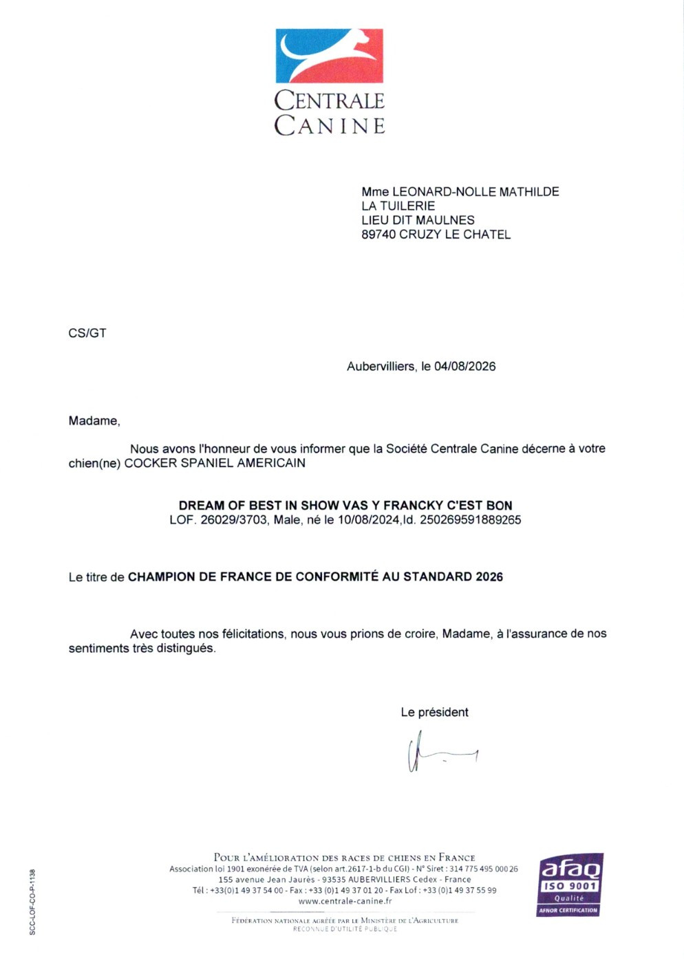 Luis est officiellement Champion de France